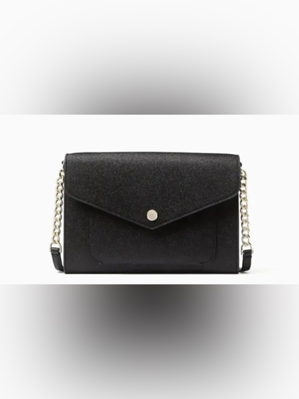 Kate Spade Tinsel Flap Glitter Crossbody Purse (Black)
